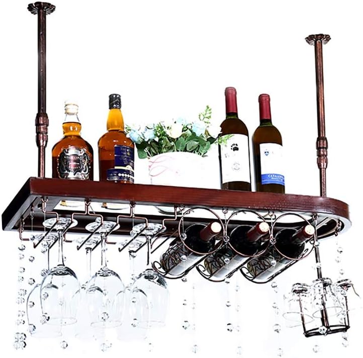 European Solid Wood Wine Rack Wine Glass Holder Hanging Home Bar Counter Wine Cabinet Upside Down Goblet Holder Home Decoration