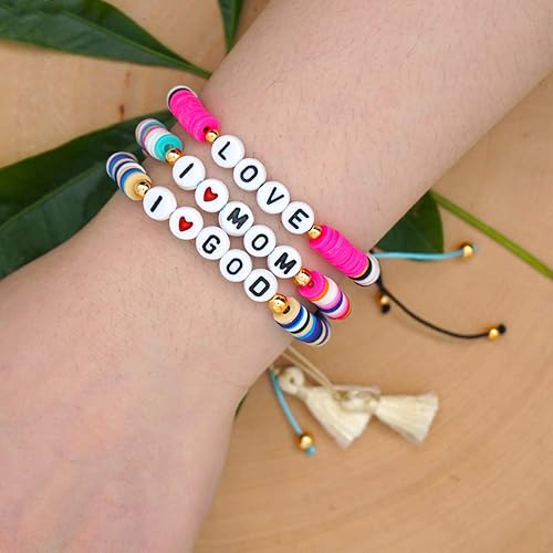 Miniatura 6 de Looconi 1600 cuentas blancas de 31 estilos de cuentas de letras con números de corazón y estrella, cuentas de cara sonriente, cuentas del alfabeto