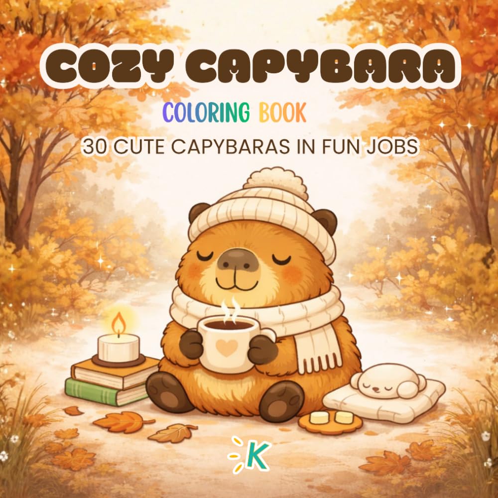 COZY CAPYBARA COLORING BOOK: 30 Cute Capybaras in Fun Jobs