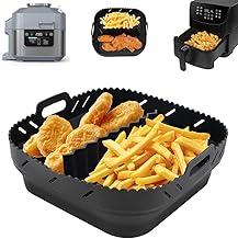 Silicone Air Fryer Mould for Ninja Speedi 5.7L, Silicone Air Fryer Dish, Reusable Air Fryer Mould for Air Fryer for COSORI 5.5L/Instant Vortex 5.7L/Tefal Air Fryer (Black)