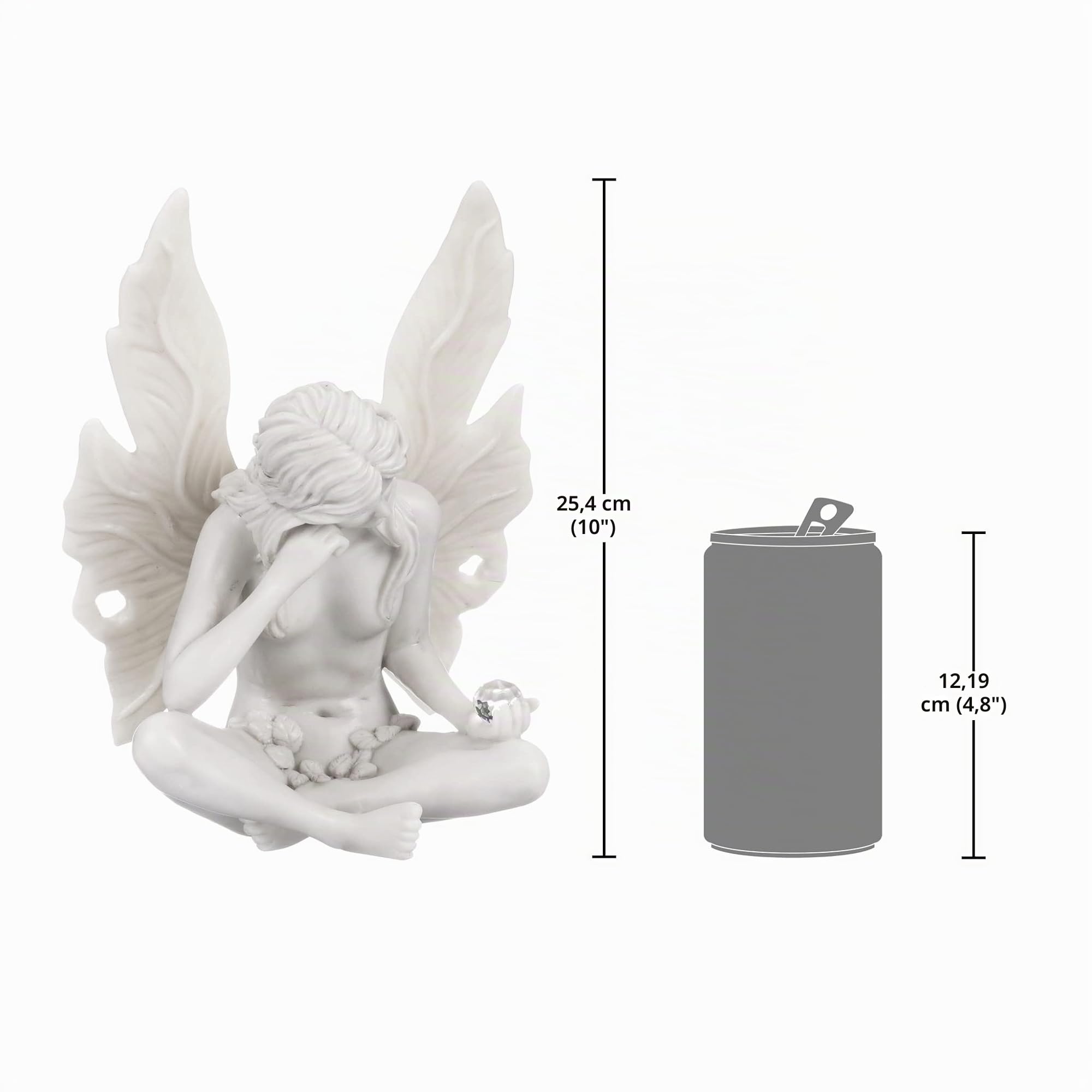 Design Toscano PD1539 Statue de Jardin Secret des Fées : Fée Contemplation Résine