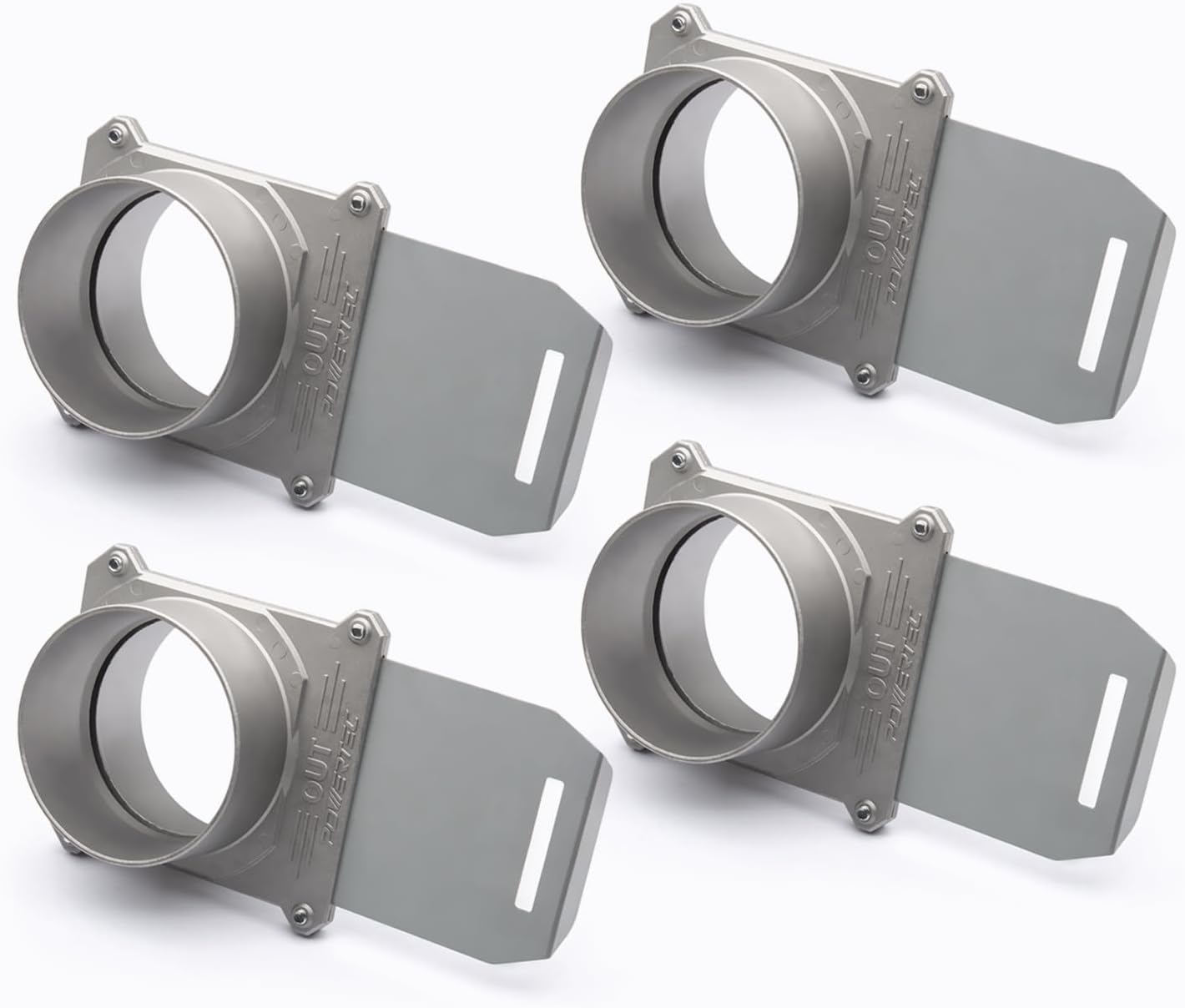 POWERTEC 70326P4 Aluminum Blast Gate 4 Inch, w/Anti Clog and Air Leak Seal for Dust Collection