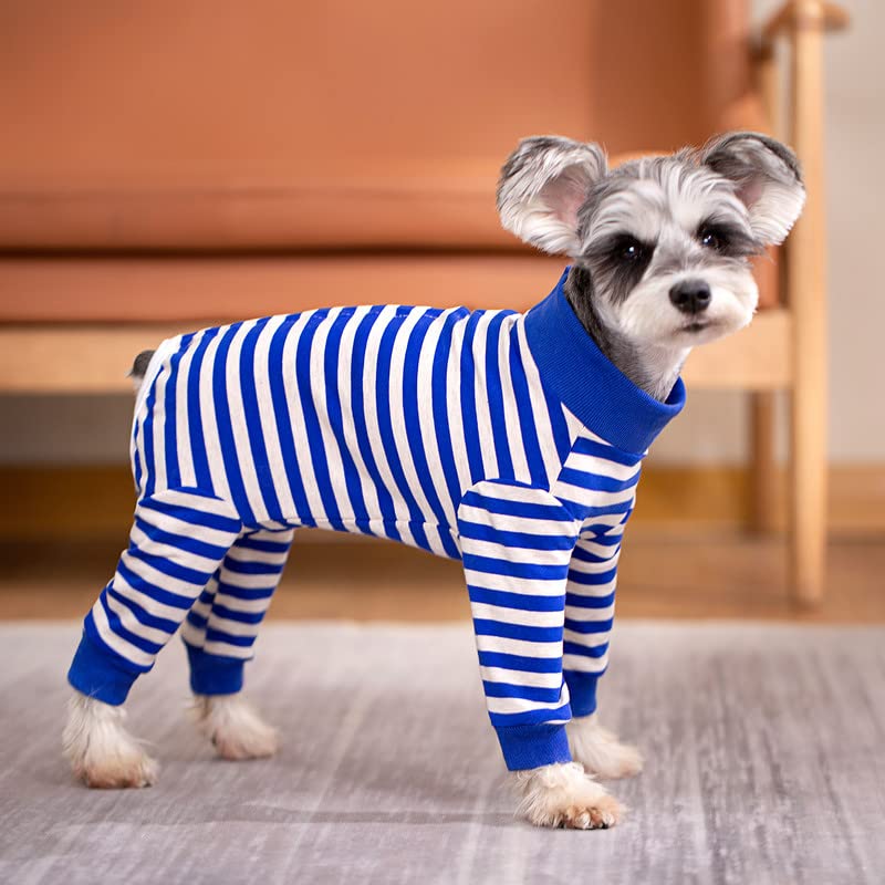 Image of Dog Surgery Recovery Suit for Small Dogs, 4-Legged Dog Onesie After Surgery with Back Snaps, Breathable Cotton Spay and Neuter Bodysuit for Female and Male Dogs