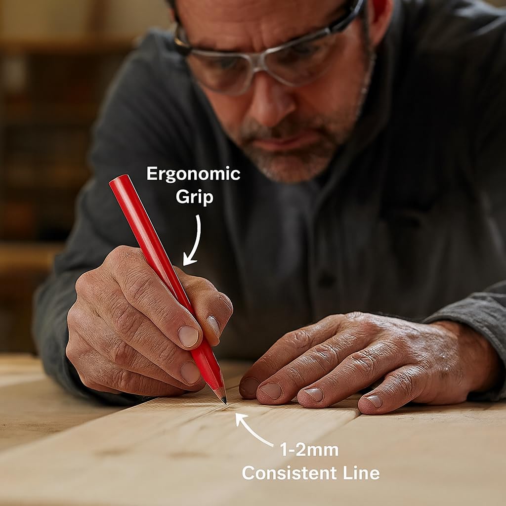 PRODIAMANT Zimmermannsbleistift oval 250mm lang - 72 Stück - Robuster, präziser Baustellen- und Handwerkerbleistift
