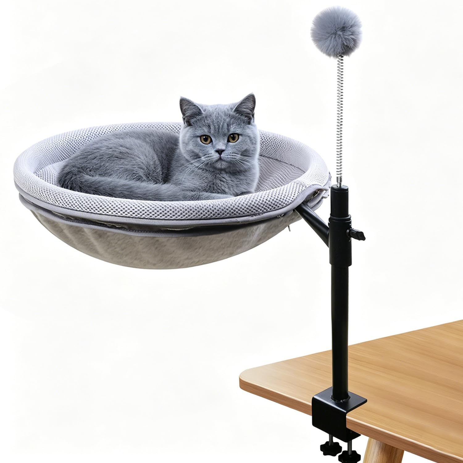 YedZen Cat Bed for Desk, 360° Rotatable Adjustable with Double Sided Fabric