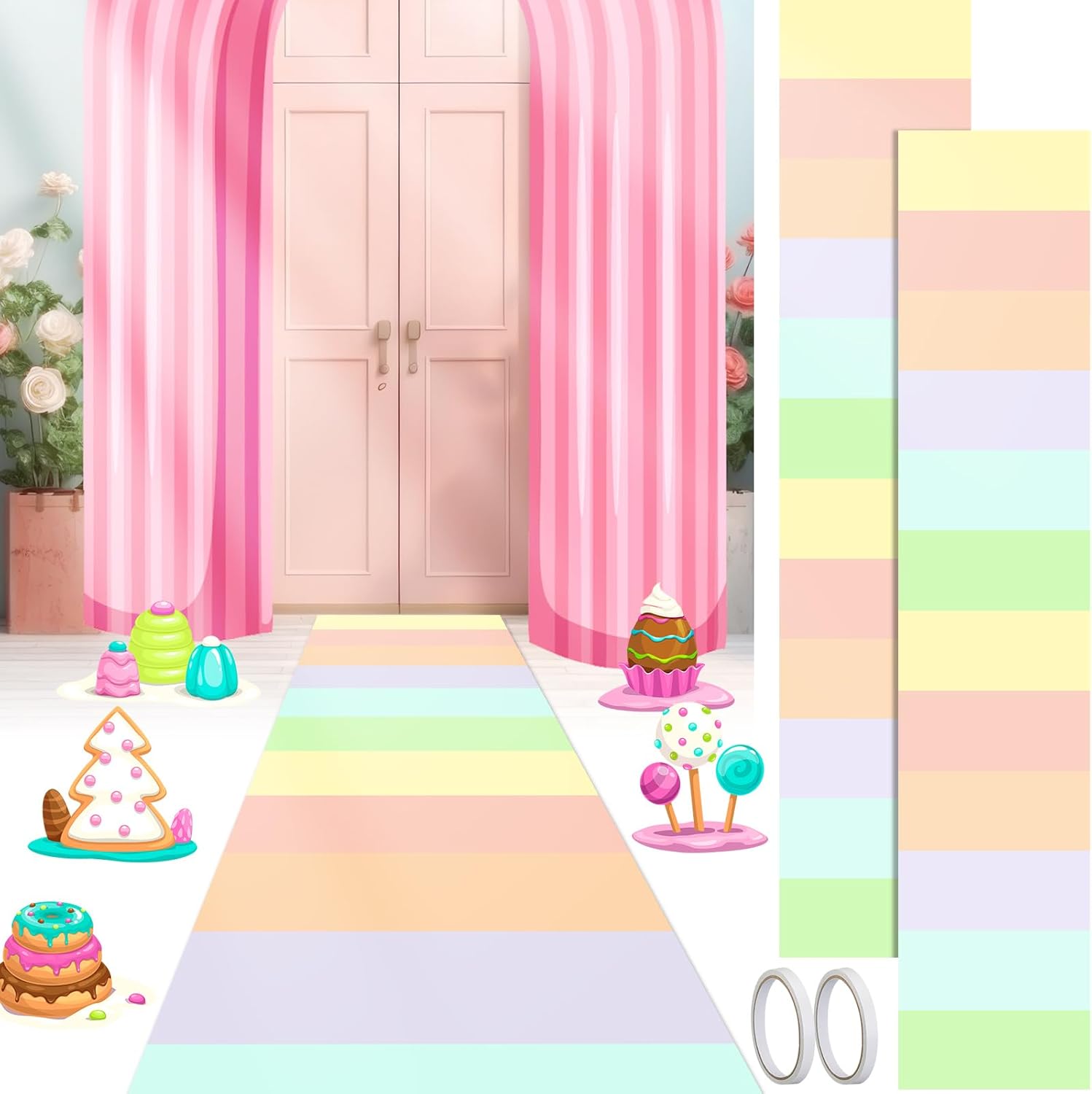 Woanger 2 Pcs 24'' x 10' Colorful Polyester Carpet Runner