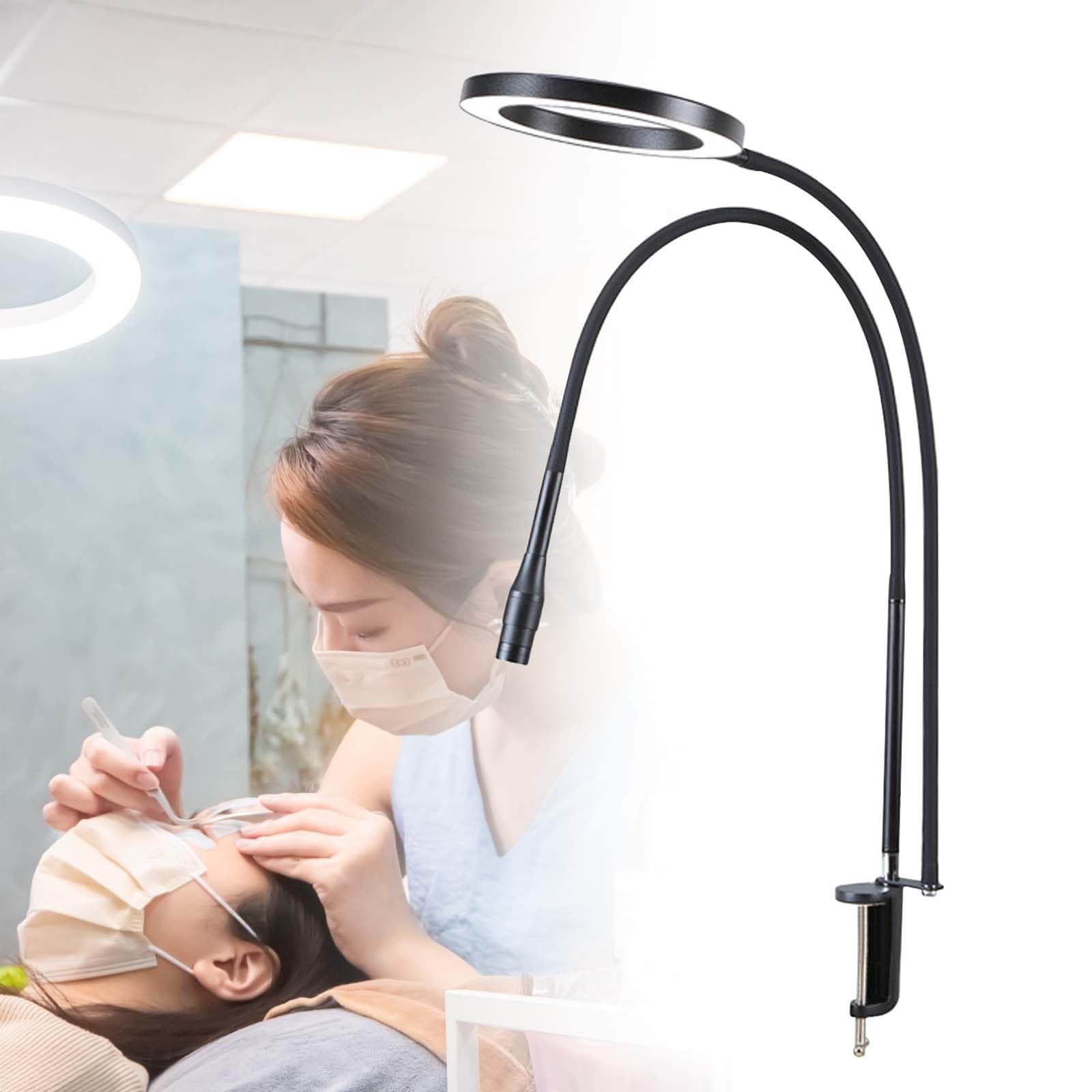 Suszarka do manicure LED z regulowaną gęsią szyją i zaciskiem, utwardzanie paznokci żelowymi UV, regulacja rozmiaru punktowego, trzy tryby temperatury barwowej, bezstopniowa jasność