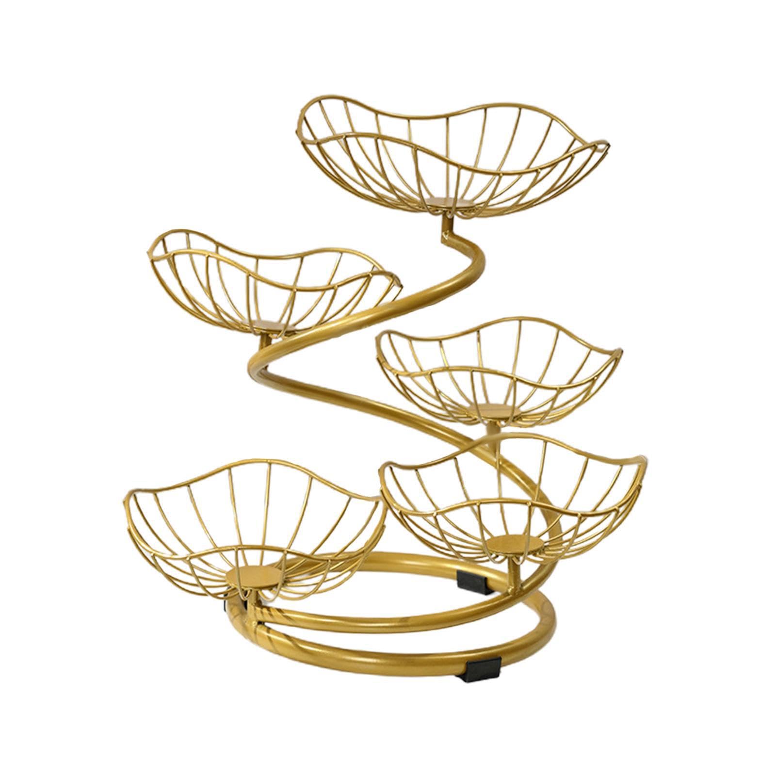 Zanthicia Gold Breathable Metal Wire Fruit Basket Modern 5 Basket