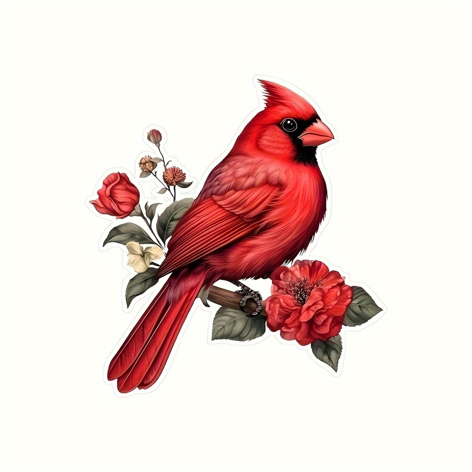 FGLFPXI Waterproof Cardinal Bird Sticker Versatile Decoration for Cars, Motorcycles, Laptops, and More