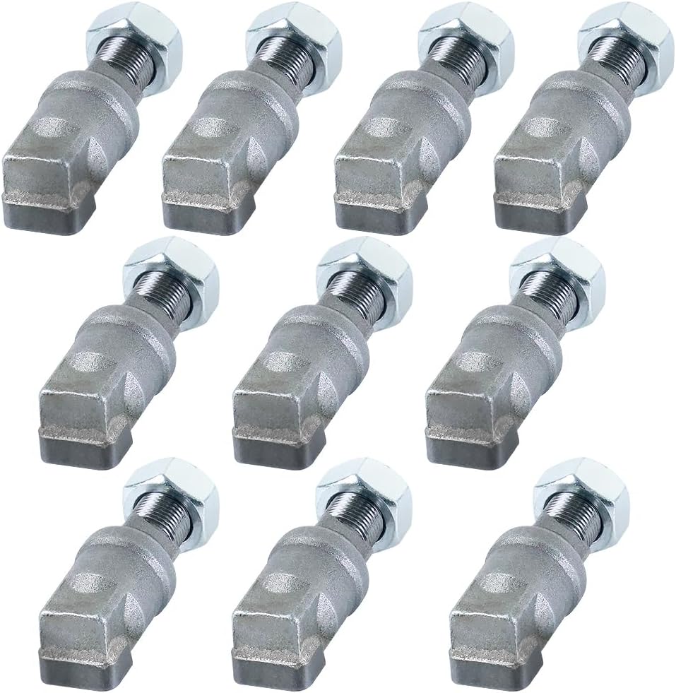 Aftermarket 10 Pack long Short Offset Square Stump Grinder Teeth With Nut Replace 04501311 Compatible with 5014, 7015, 7500, 7015,8018