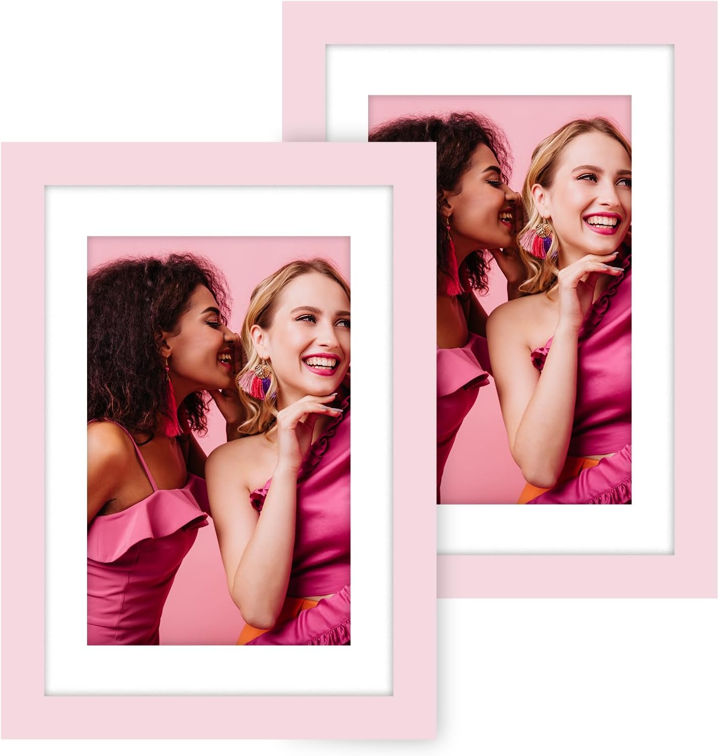 SYNTRIFIC 4x6 Picture Frames 2 Pack, Matted to 3x5 with Mat, Wall Decor