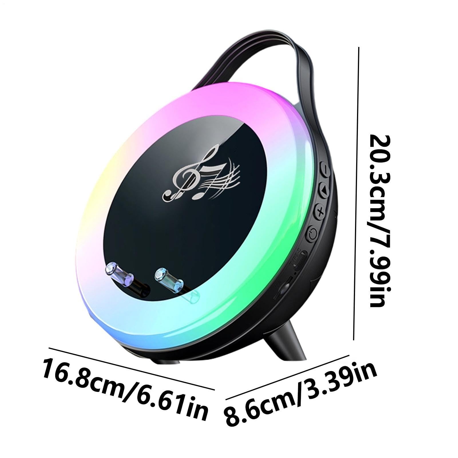 Głośnik Bezprzewodowy Z Podświetleniem RGB, Akumulatorowy, Ergonomiczny | Głośnik Indukcyjny Z Oświetleniem Ambientowym Do Domu Biura Mieszkania Akademika Podróży Kampingu Wakacji Urodzin Świąt