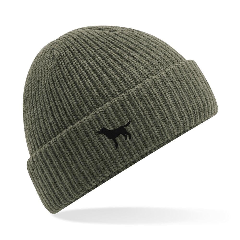 The House Of Dog: Black Labrador Retriever Owner Gift. Water Repellent Thermal Elements Beanie Ski Hat. Olive
