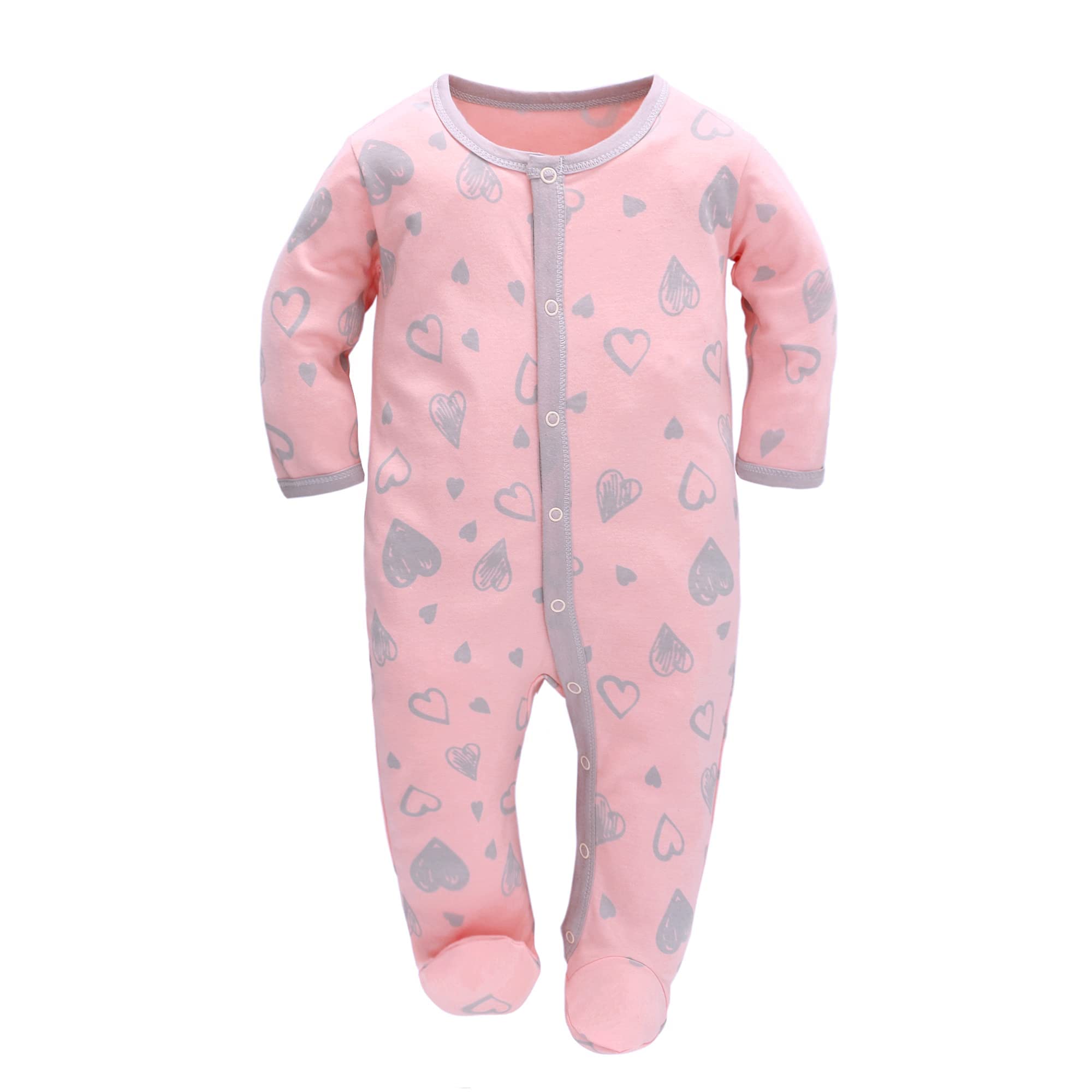 Miracle Baby 3 Pezzi Neonato Pagliaccetto in Cotone Bambino Pigiama Ragazze Ragazzi Tutine Manica Lunga Abbigliamento 0-7 Mesi