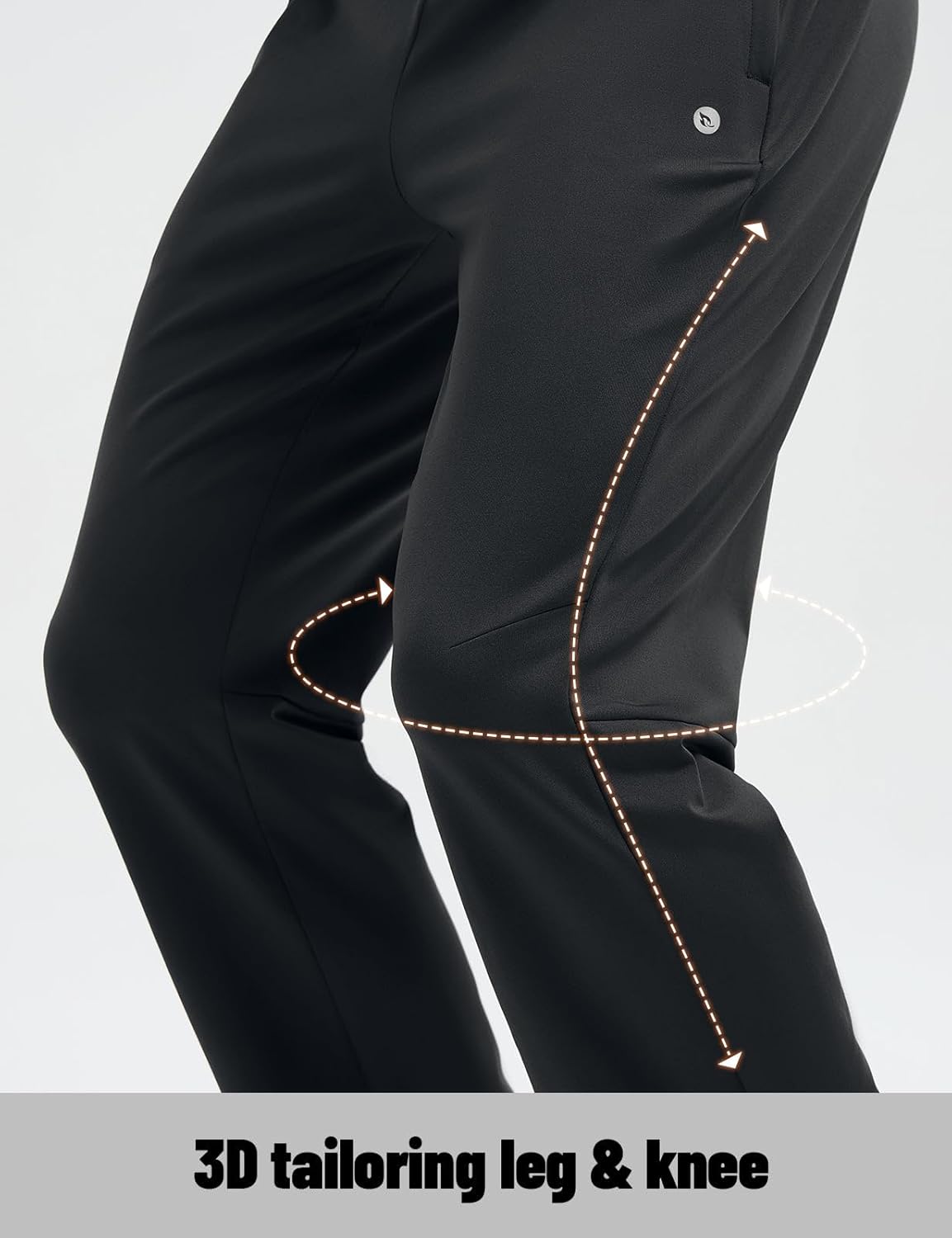 baleaf Men's Fleece Lined Pants Waterproof Sweatpants with 3 Pockets Open Bottom Winter Thermal Athletic Pants - Image 6