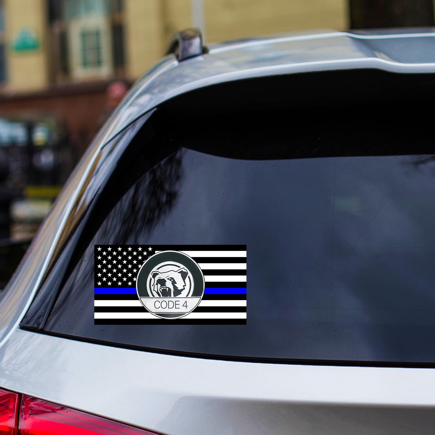 Code 4 Sticker Bandera De La Linea Azul Para Carro Aazon.co - Thin Blue Line Sticker ...