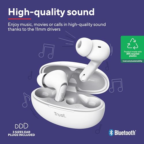 Trust Yavi Auricolare True Wireless Stereo (Tws) In-ear Usb Tipo-c Bluetooth Bianco - 2
