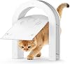 Ownpets Cat Flap Large 25.5cm x 16.8cm Easy to Fit, Secure Lockable Door for Large Cats&Small Dogs, 2 Way Entry, Fast Installation, White