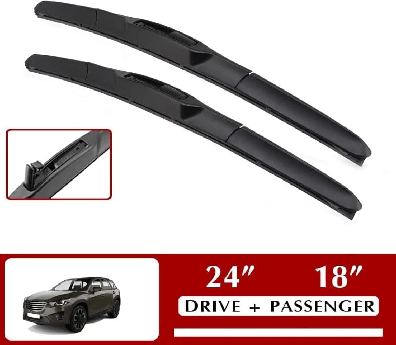 Oryginalny zestaw gumowych wycieraczek do Mazda CX-5 KE 2011 2012 2013 2014 2015 2016 24 "+18", wycieraczki do samochodu