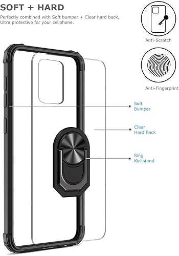Miniatura 2 de GREATRULY Funda con función atril para Samsung Galaxy S20 Plus, funda transparente de protección contra caídas para Galaxy S20+, carcasa delgada
