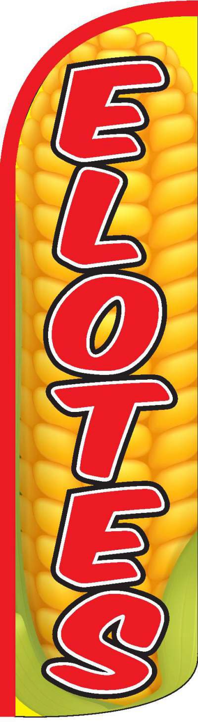 Elotes Tall Feather Banner Flag (3ft x 11.5ft) by The Flag Depot