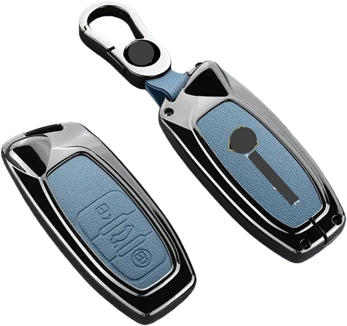 Full Coverage Zinc Alloy Remote Car Key Cover Protective Case Shell Compatible For Lamborghini Urus/Huracan/Aventador Premium Accessories(A-blue keychain)