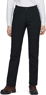 TSLA Women's Softshell Winter Snow Ski Pants, Fleece Lined Waterproof Hiking Pants, Insulated Work Outdoor Pants
