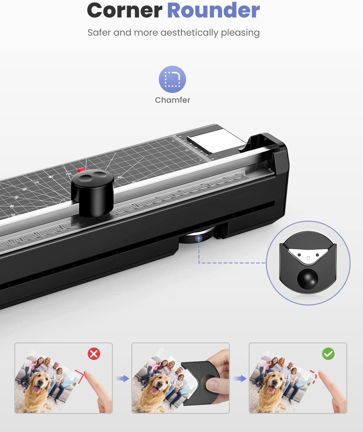 Laminator, Laminator Machine for A3/A4/A6, UALAU 7 in 1 Thermal Laminator with 20 Pouches, Paper Trimmer, Corner Rounder, Photo Frame, 13 Inches Laminating Machine for Home/School/Office Use