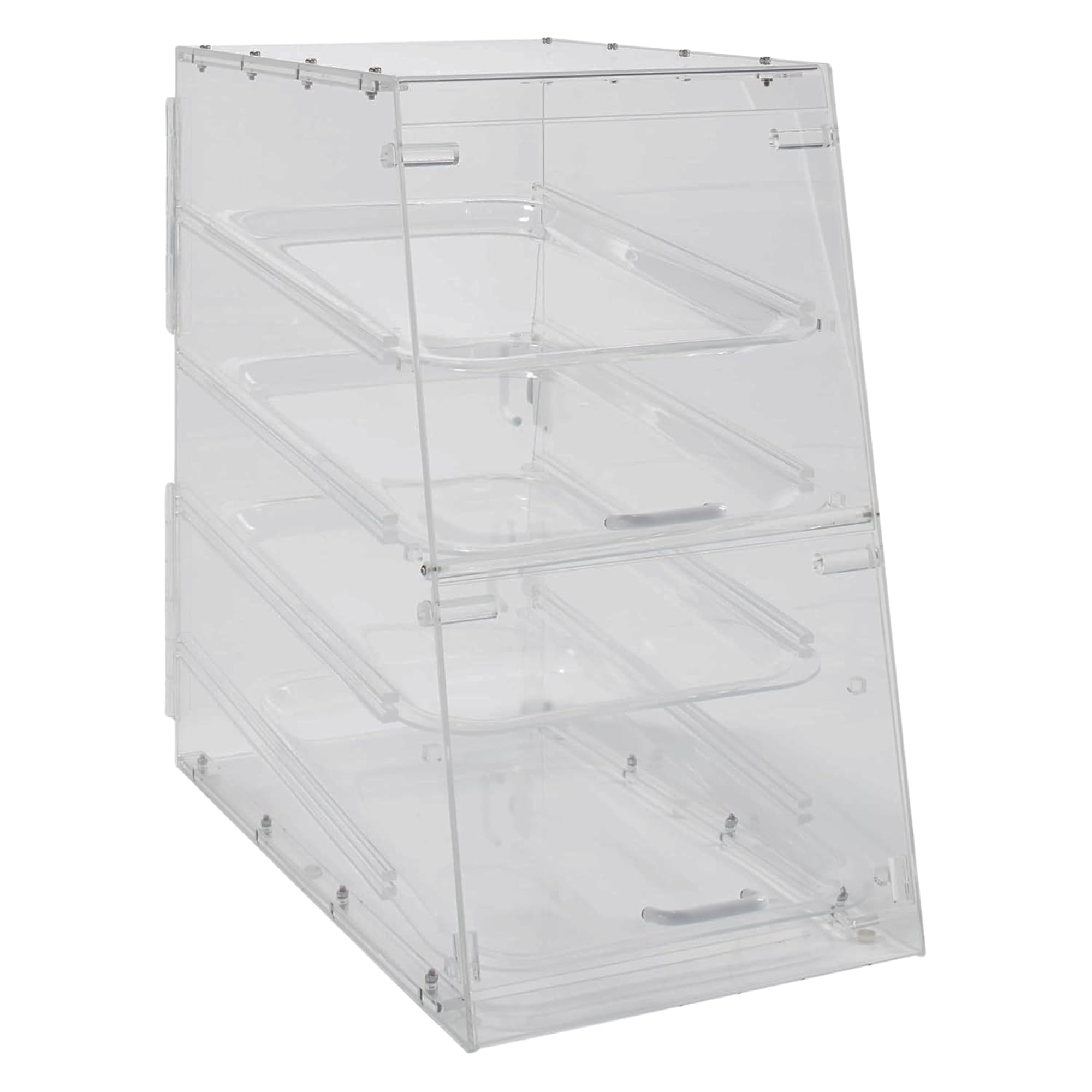 Fonteme Clear Acrylic Pastry Display Case 4 Tier Countertop Bakery Stand Large Acrylic Tiered Pastry Holder Display for Counter Pastry Shop Cafe Dessert Showcase