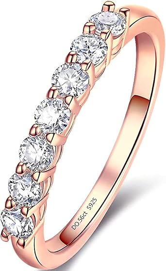 ハーフ エタニティリング 　K10PG モアサナイト Amazon | [Takeda Jewelry] エレガントハーフエタニティリング 7粒の