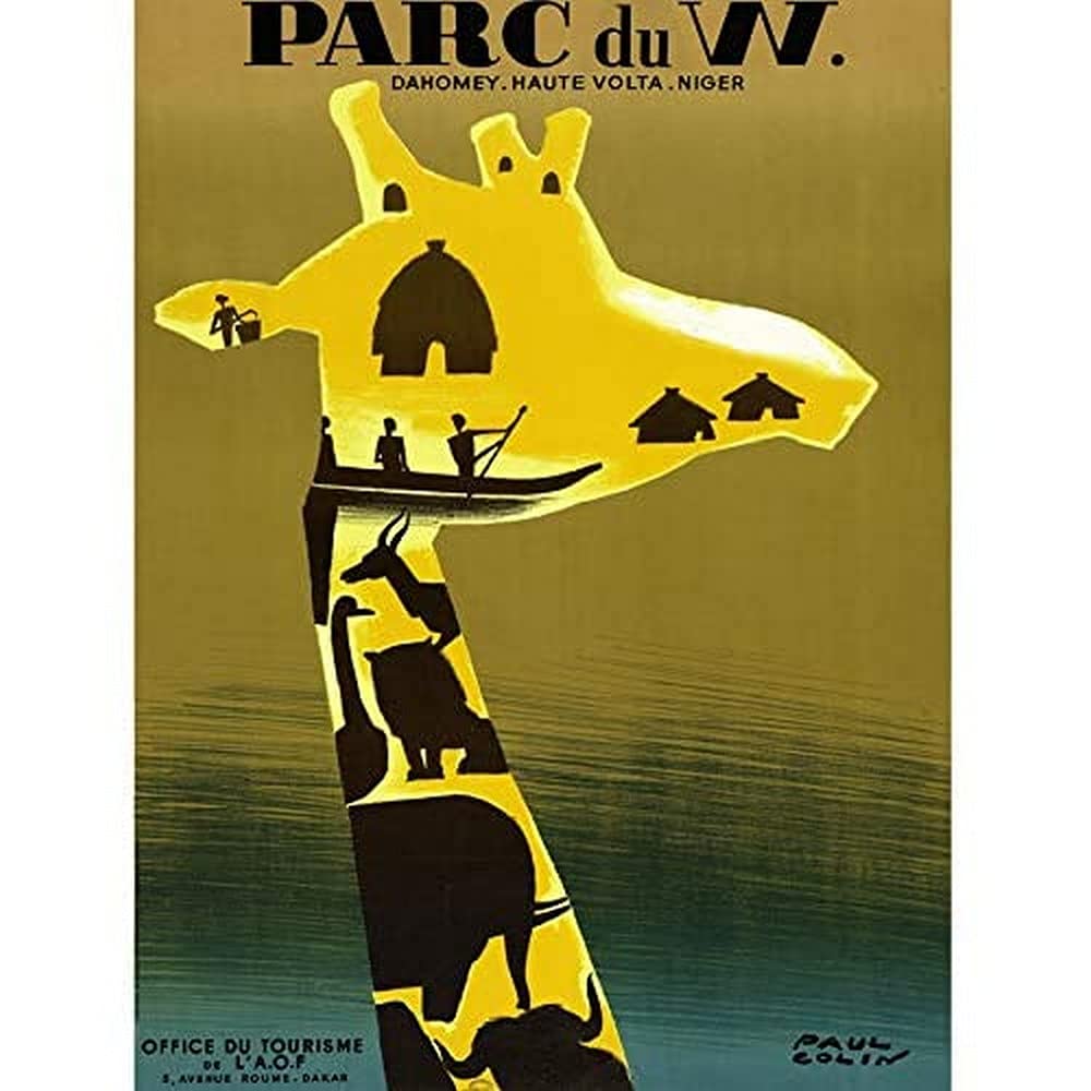 Colin Dahomey Park Nature Reserve Giraffe Advert Unframed Wall Art Print Poster Home Decor Premium