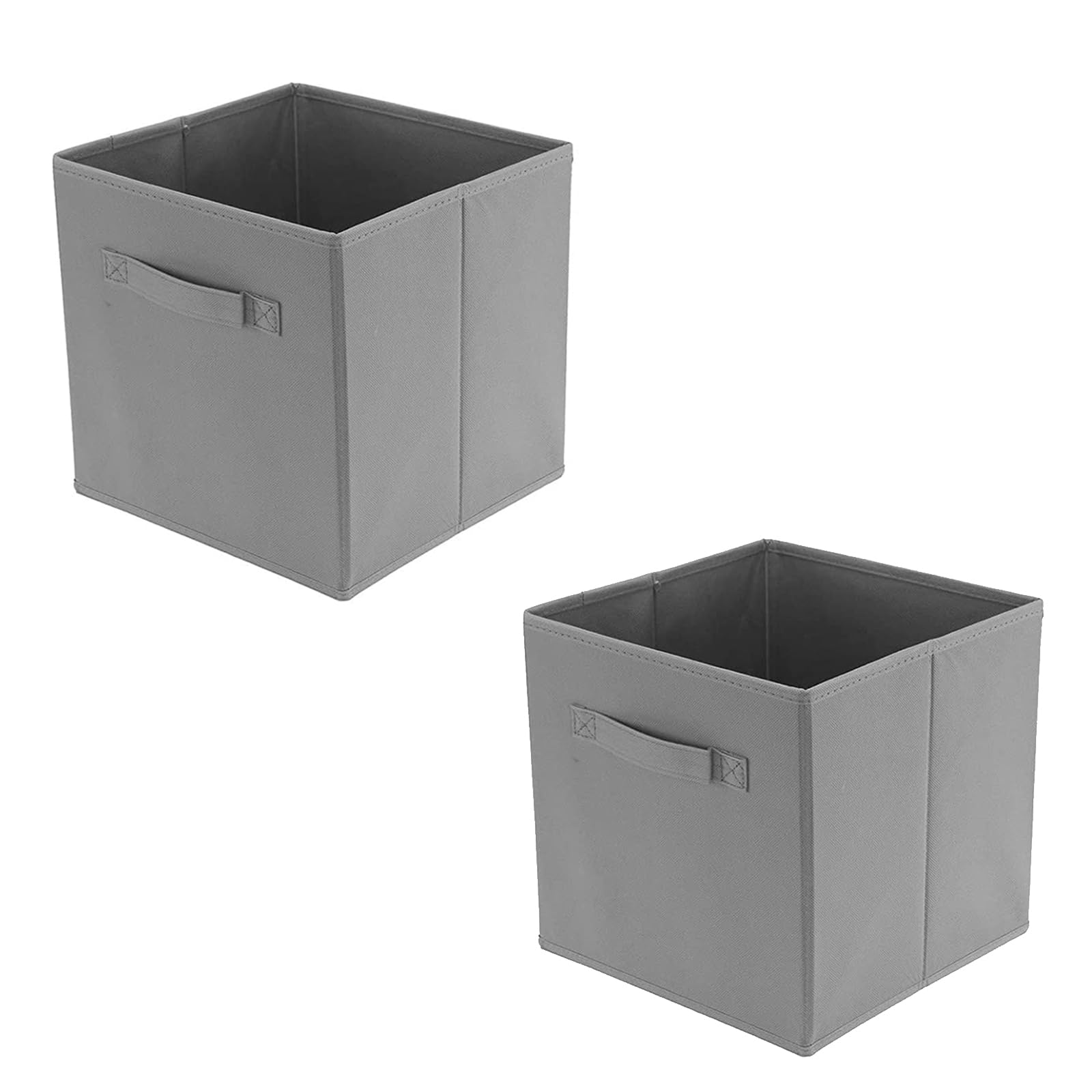 Holdfiturn 2Pcs Cube Storage Boxes 28x28x28cm Foldable Kallax Storage Cubes with Handles Collapsible Baskets Toy Bins Fabric Organisiers Containers for Kallax Unit Shelf Gery