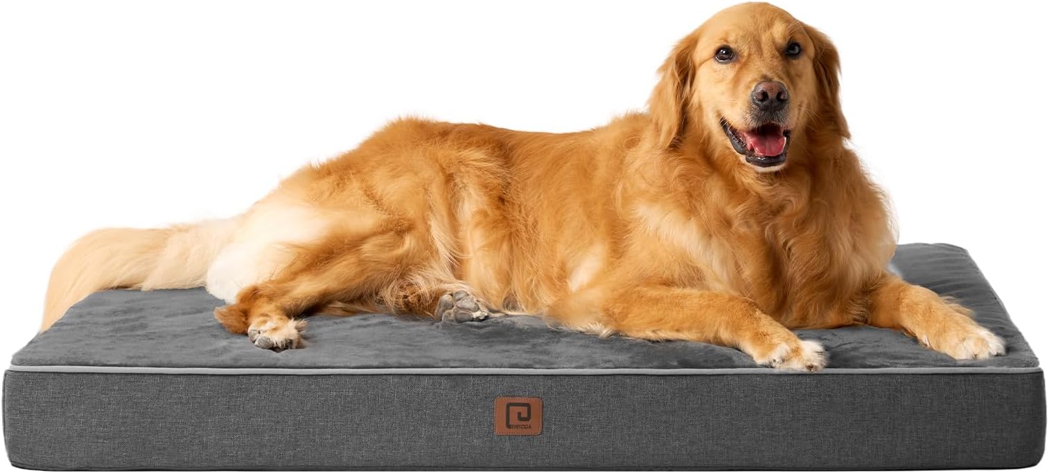 Bedsure Memory Foam Dog Bed Large Orthopedic Mattress for Crate with