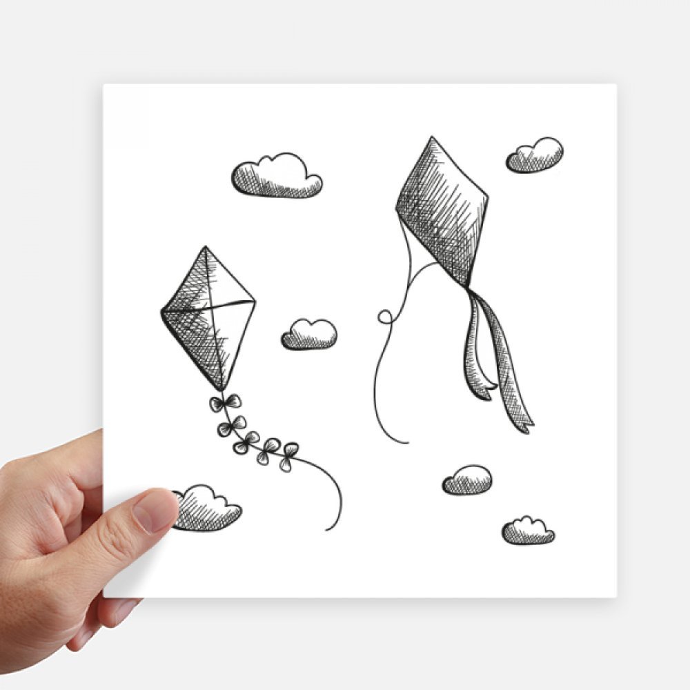 Pegatinas pared maleta portátil geometría de la mano cometa cuadrado 20cm