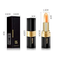 Vista 29 de Color Changing Lipstick, Magic Color Changing Lip Balm (Black to Brick Red), Natural Moisturizing Labiales Magicos Lipstick For Women