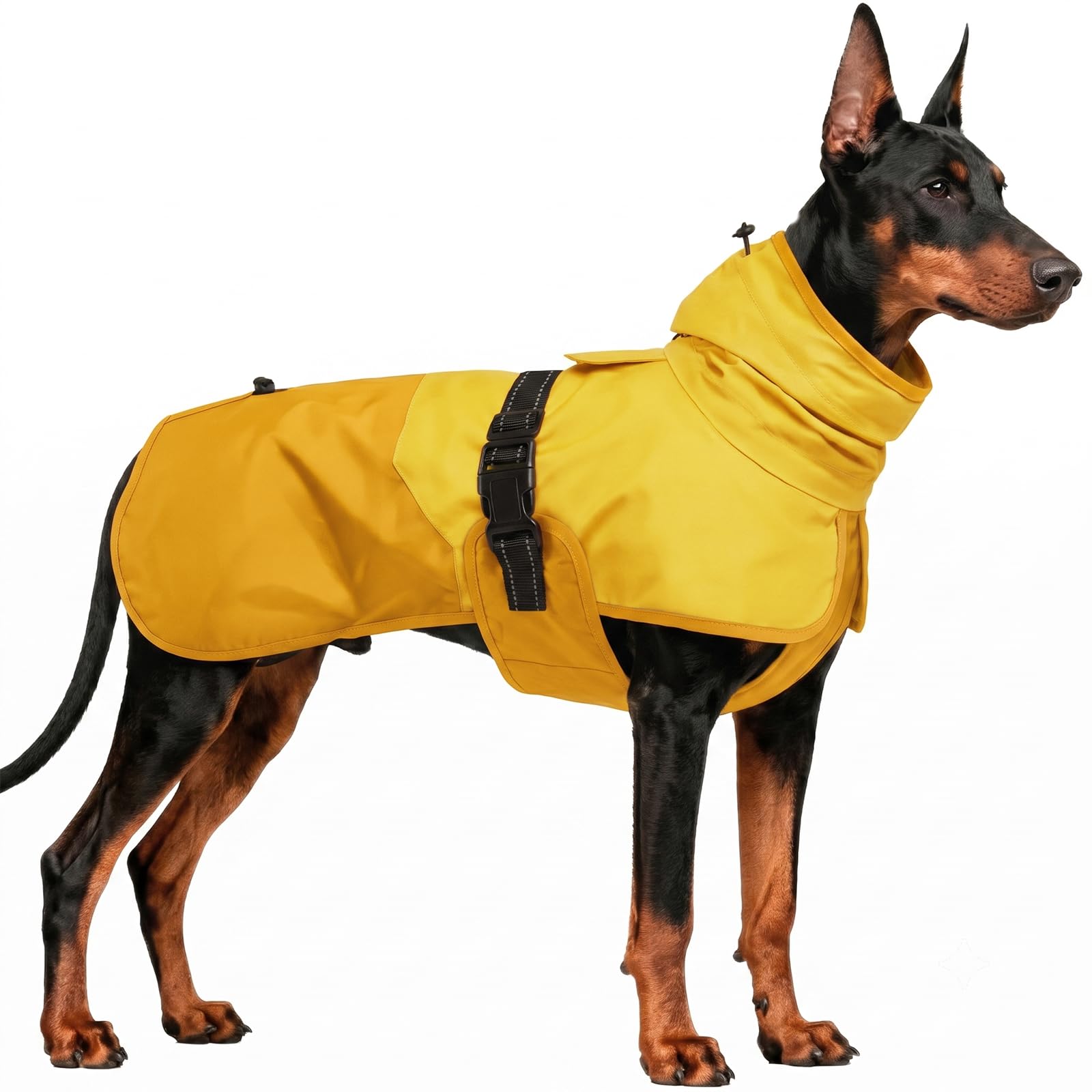 OUOBOB Dog Raincoat Waterproof Lightweight for Large Breeds Yellow 3XL