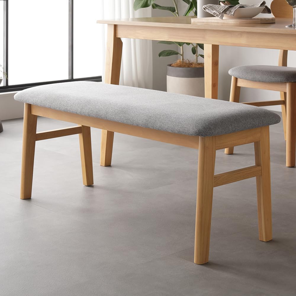 コローナダイニングベンチチェアー ライトブラウン PVC UHC-102LBR