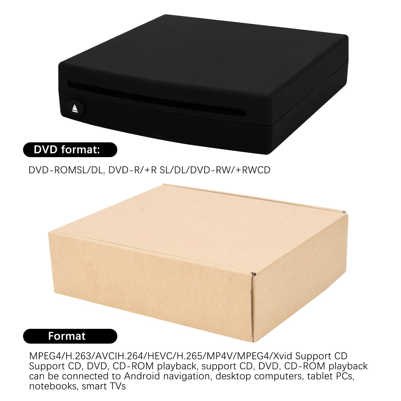 Interfaccia USB 2.0 Autoradio CD/Dvd Dish Box Player Stereo Esterno per Auto con Telecomando,per Interfaccia Stereo Connessione USB Lettore di Navigazione GPS,Auto/Computer Portatile,Plug and Play (A)