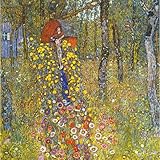 ARTICULOZY Decorative Rolled Canvas Print – Farmers garden with crucifix by Klimt – 40x50 Inch | Vibrant Color Reproduction | Durable & Long-Lasting Decorative Art