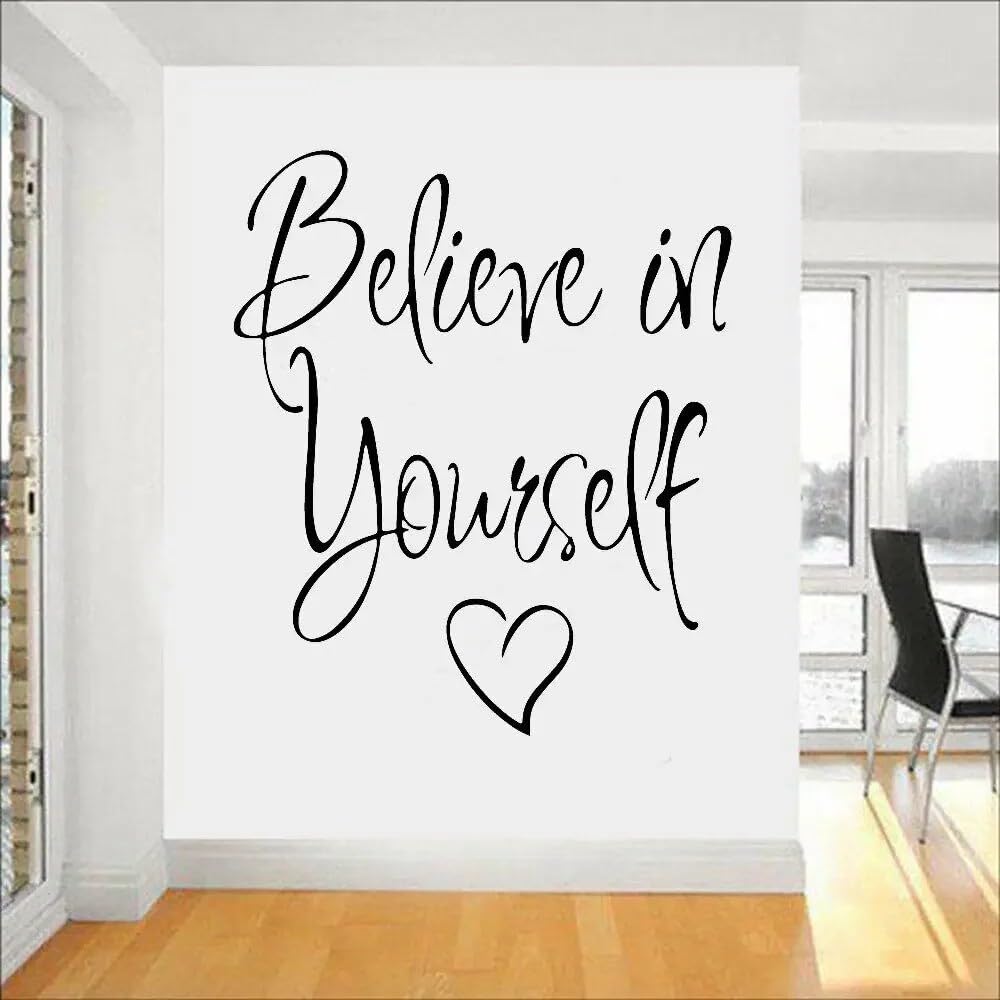 Gym Wall Stickers Inspirational Quotes Believe in Yourself Home Decor Office Classroom Vinyl Window Mirrow Wall Decals 42x35cm