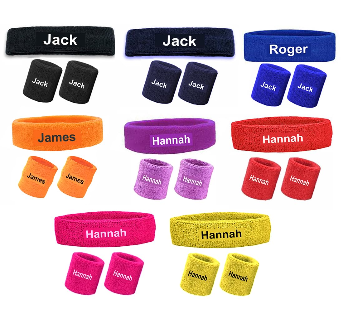 Personalised Sports Wristband Sweatbands and Headband Tennis Squash Badminton GYM Wristband_white