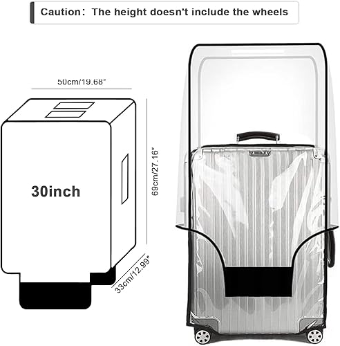 Miniatura 7 de Protectores de cubierta de maleta de PVC transparente 20, 24, 28, 30 pulgadas, fundas de equipaje de viaje transparentes para maleta aprobadas por