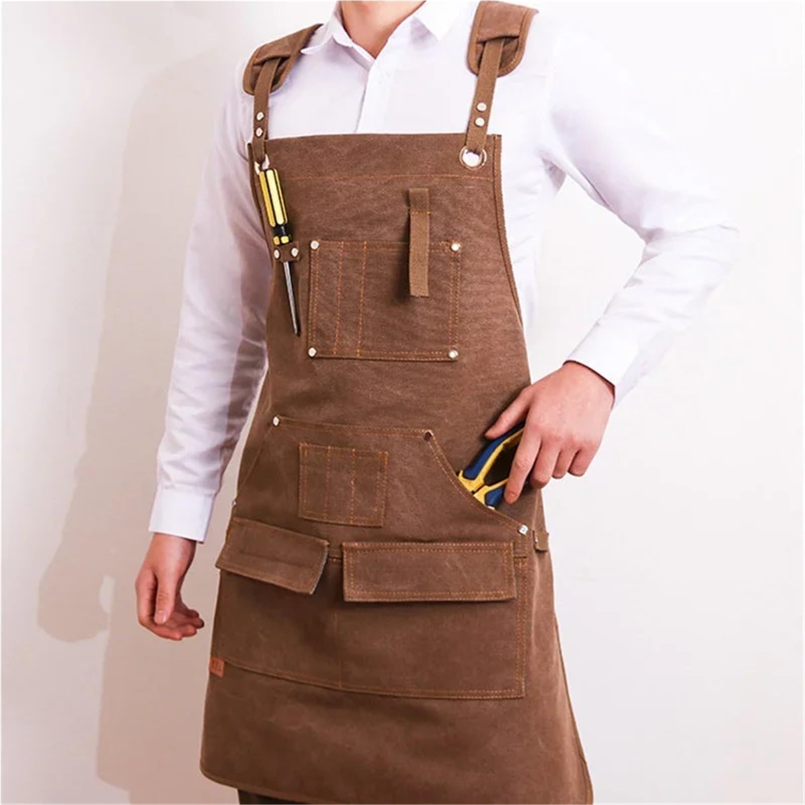 Tablier de travail en toile unisexe, barbier, pâtisserie Pour Bricolage