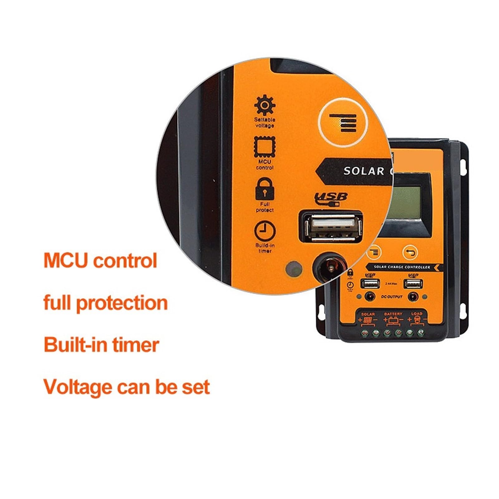 PWM MPPT Adaptacyjny Regulator Ładowania Słonecznego 12V 24V 30A 50A 70A Panel Słoneczny Kontroler Ogniw Fotowoltaicznych Baterii USB Port DC LCD(PWM Controller 30A)