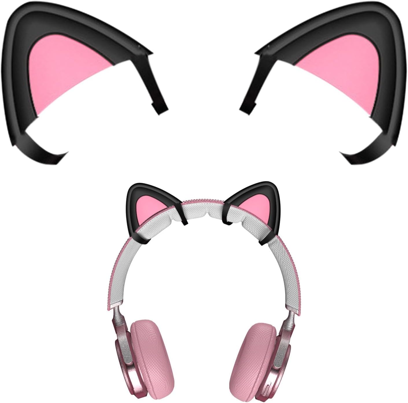 OTAIVE 2pcs Decorative Cute Cat Ears for Headphones Silicone Cat Kitty