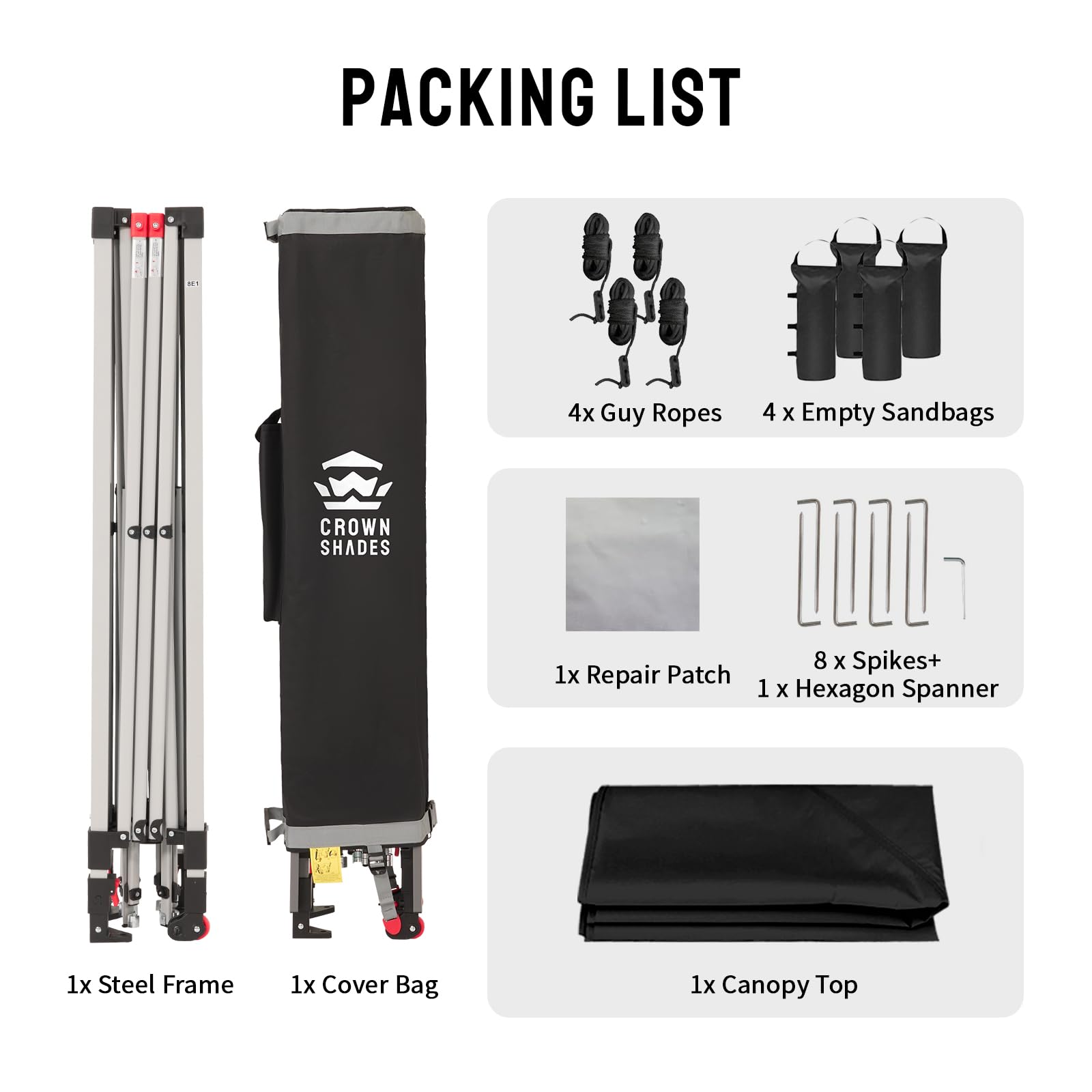 CROWN SHADES 8x8 Pop Up Canopy, Patented Center Lock One Push Instant Popup Outdoor Canopy Tent, Newly Designed Storage Bag, 8 Stakes, 4 Ropes, Silver-Coated Navy Blue