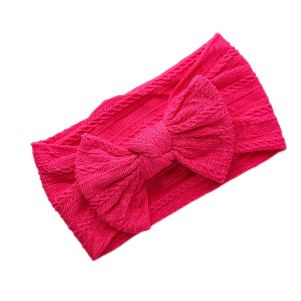 Anevous 1 x Baby Turban Headband, Baby Nylon Headbands, Baby Bow Headbands, Soft Bow Headwear, Elastic Hair Bands for Newborns, Toddlers, Rose Red โ image 1