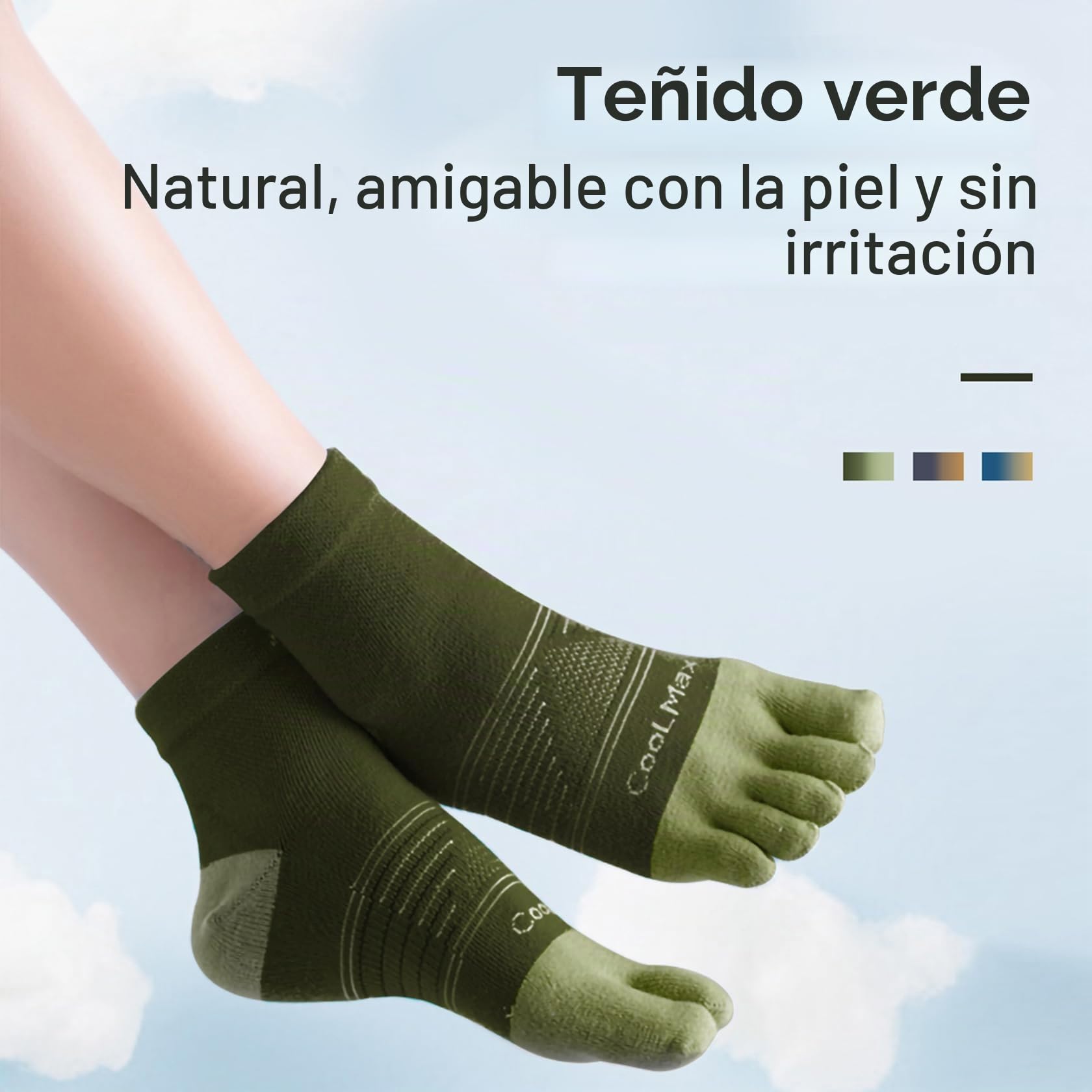 Calcetines de dedos para hombres y mujeres calcetines para correr Coolmax calcetines tobilleros transpirables
