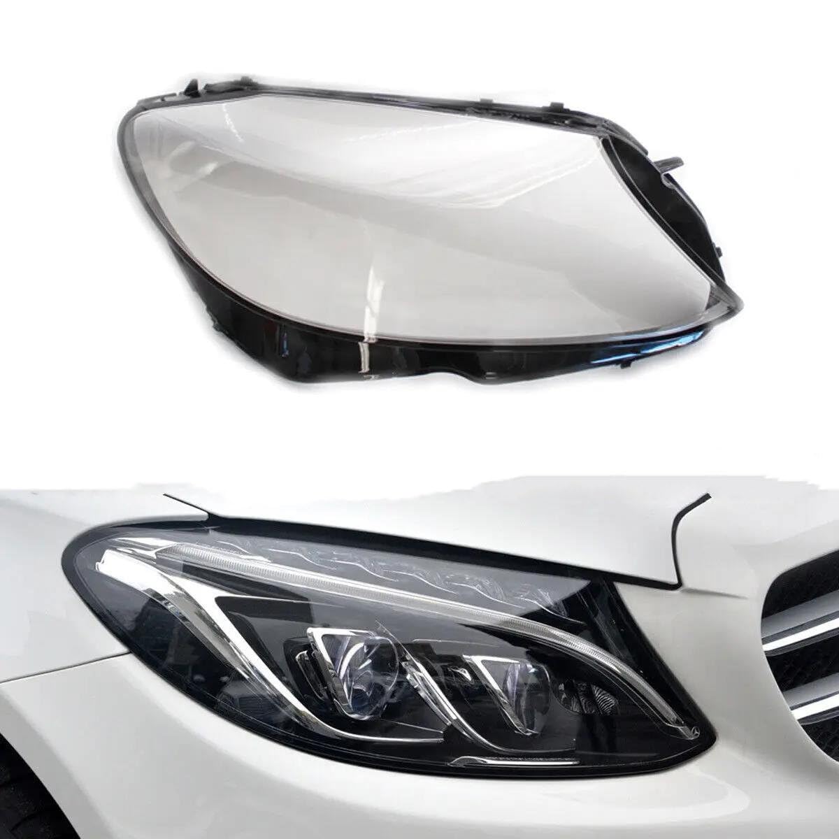 Couvercle de phare avant pour Benz classe C W205 C180 C260L C280 C300 2019 2020 2021, abat-jour transparent en plexiglas, lentille de remplacement originale 34 Couvercle de phare avant pour Benz classe C W205 C180 C260L C280 C300 2019 2020 2021, abat-jour transparent en plexiglas, lentille de remplacement originale 34