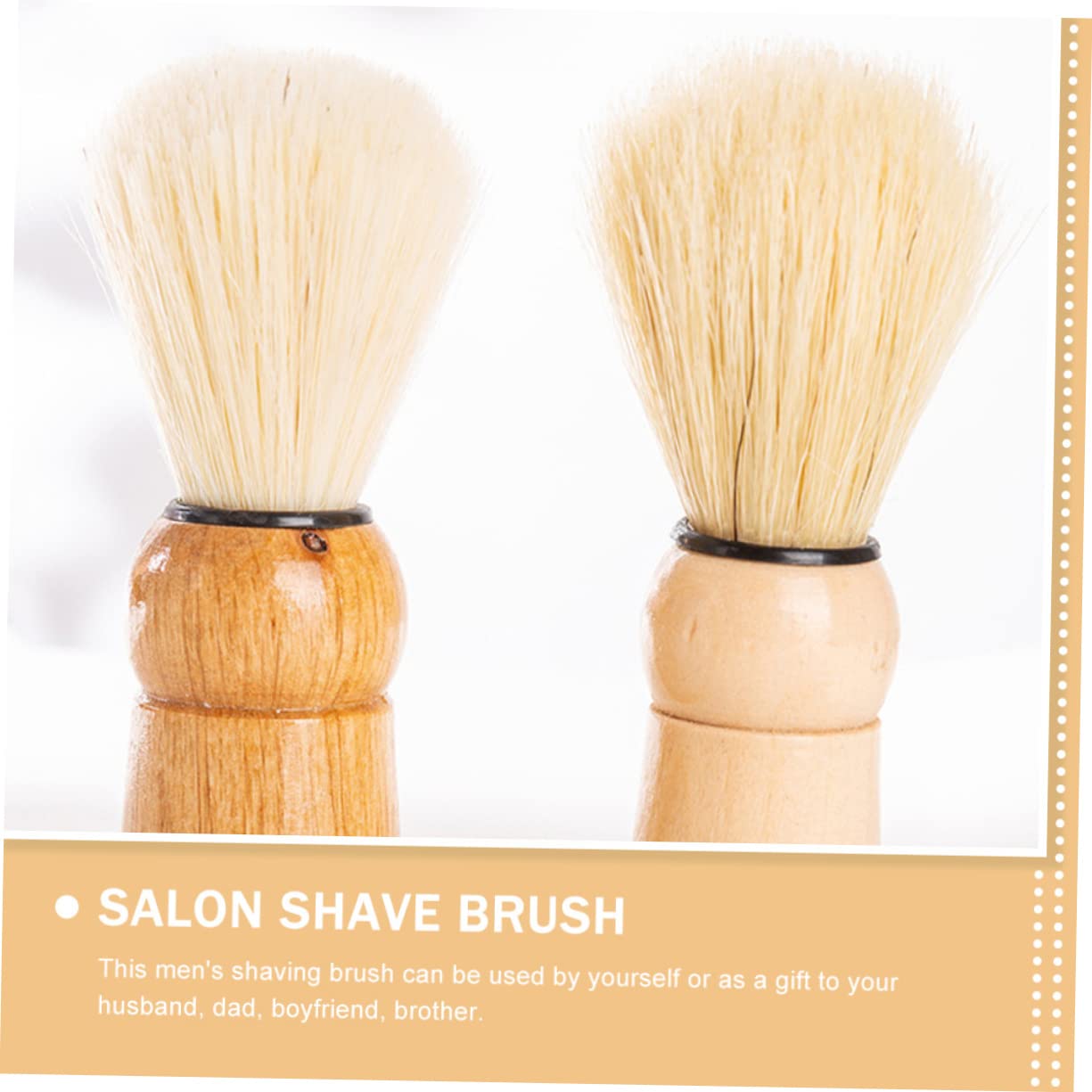 TOVINANNA Men's Shaving Brush Set 2pcs Shave Brush for Men Real Badger Hair Brush Wood Handle Beard Brush Barber Duster Brush Shaving Accessory
